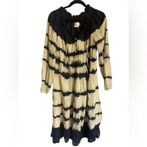 Anthropologie Navy Marin Tie-Dye‎ Bonnie Midi Dress Never Worn Sz Medium $179